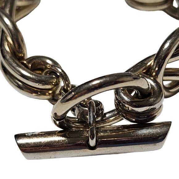 Vintage Elegant Gold Tone Twist Link Bracelet Toggle Clasp Fashion Jewelry Women - Picture 4 of 6